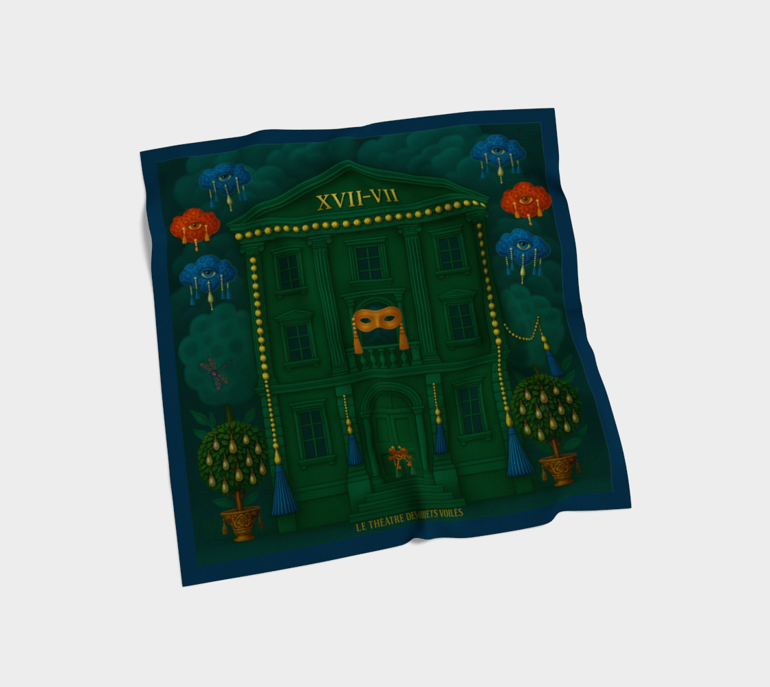 Silk scarf No.2 — Le Théâtre des Objets Voilés, draped flat lay