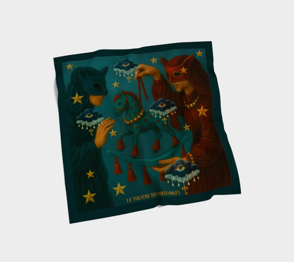 Silk scarf No.4 — Le Théâtre des Objets Voilés, draped flat lay