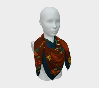 Silk scarf No.3 — Le Théâtre des Objets Voilés, draped flat lay