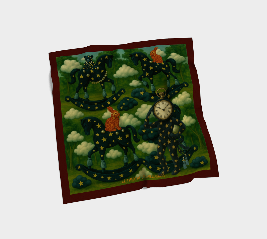 Silk scarf No.8 — Le Théâtre des Objets Voilés, draped flat lay