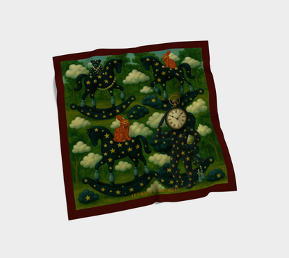 Silk scarf No.8 — Le Théâtre des Objets Voilés, draped flat lay