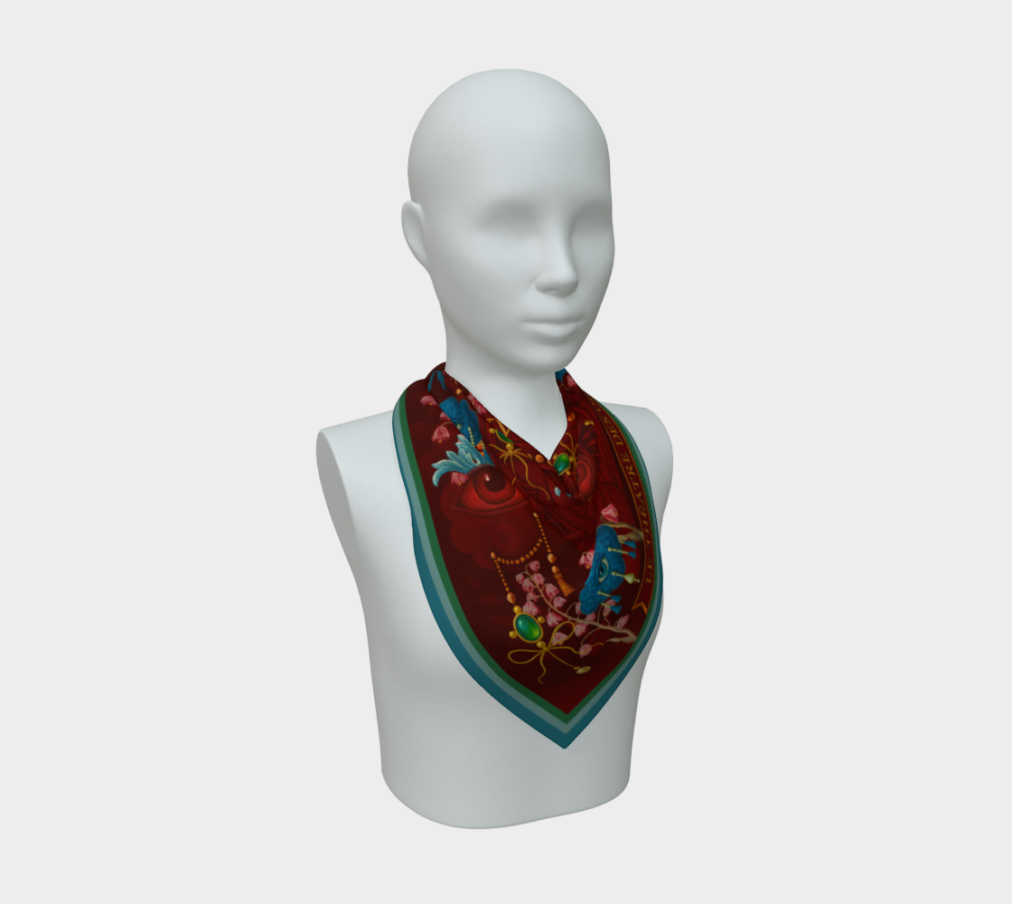 Silk scarf No.10 — Le Théâtre des Objets Voilés, on mannequin bust