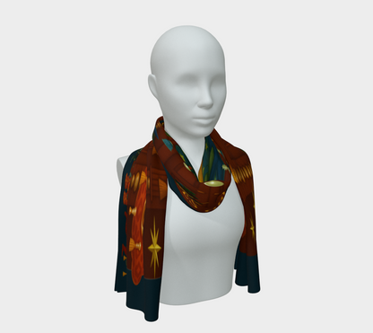 Silk scarf No.3 — Le Théâtre des Objets Voilés, draped flat lay