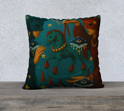 Le Théâtre des Objets Voilés — Pillow Case 22×22 — No.4 — Cotton Canvas
