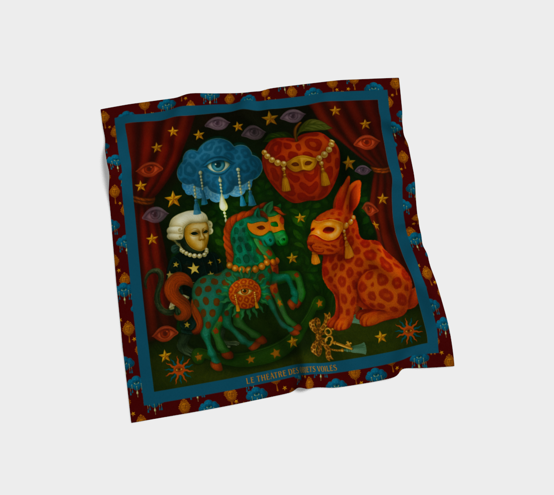 Silk scarf No.9 — Le Théâtre des Objets Voilés, draped flat lay