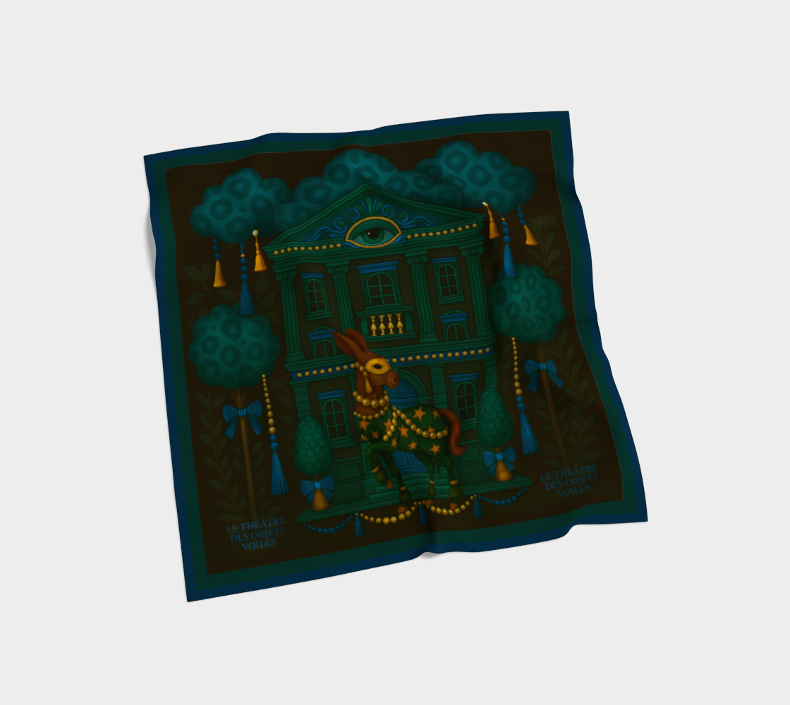 Silk scarf No.5 — Le Théâtre des Objets Voilés, draped flat lay
