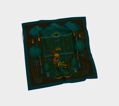 Silk scarf No.5 — Le Théâtre des Objets Voilés, draped flat lay