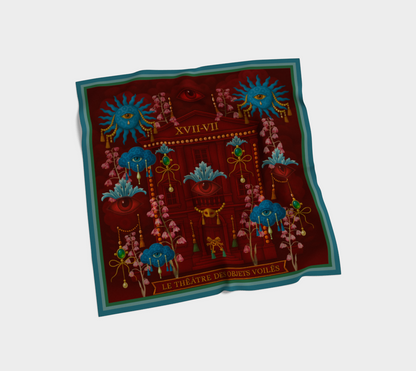 Silk scarf No.10 — Le Théâtre des Objets Voilés, draped flat lay