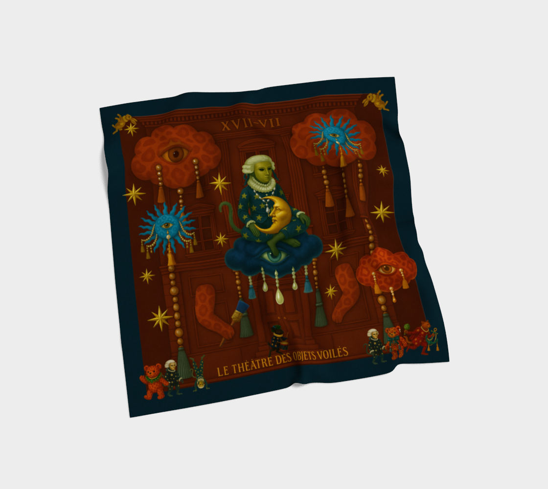 Silk scarf No.3 — Le Théâtre des Objets Voilés, draped flat lay