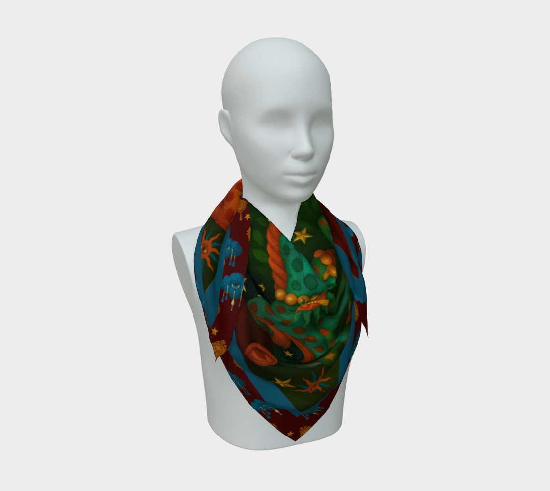 Silk scarf No.9 — Le Théâtre des Objets Voilés, on mannequin bust