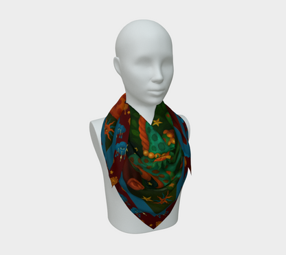 Silk scarf No.9 — Le Théâtre des Objets Voilés, on mannequin bust
