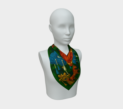 Silk scarf No.6 — Le Théâtre des Objets Voilés, on mannequin bust