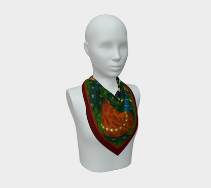 Silk scarf No.1 — Le Théâtre des Objets Voilés, draped flat lay