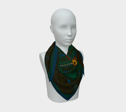 Silk scarf No.5 — Le Théâtre des Objets Voilés, on mannequin bust
