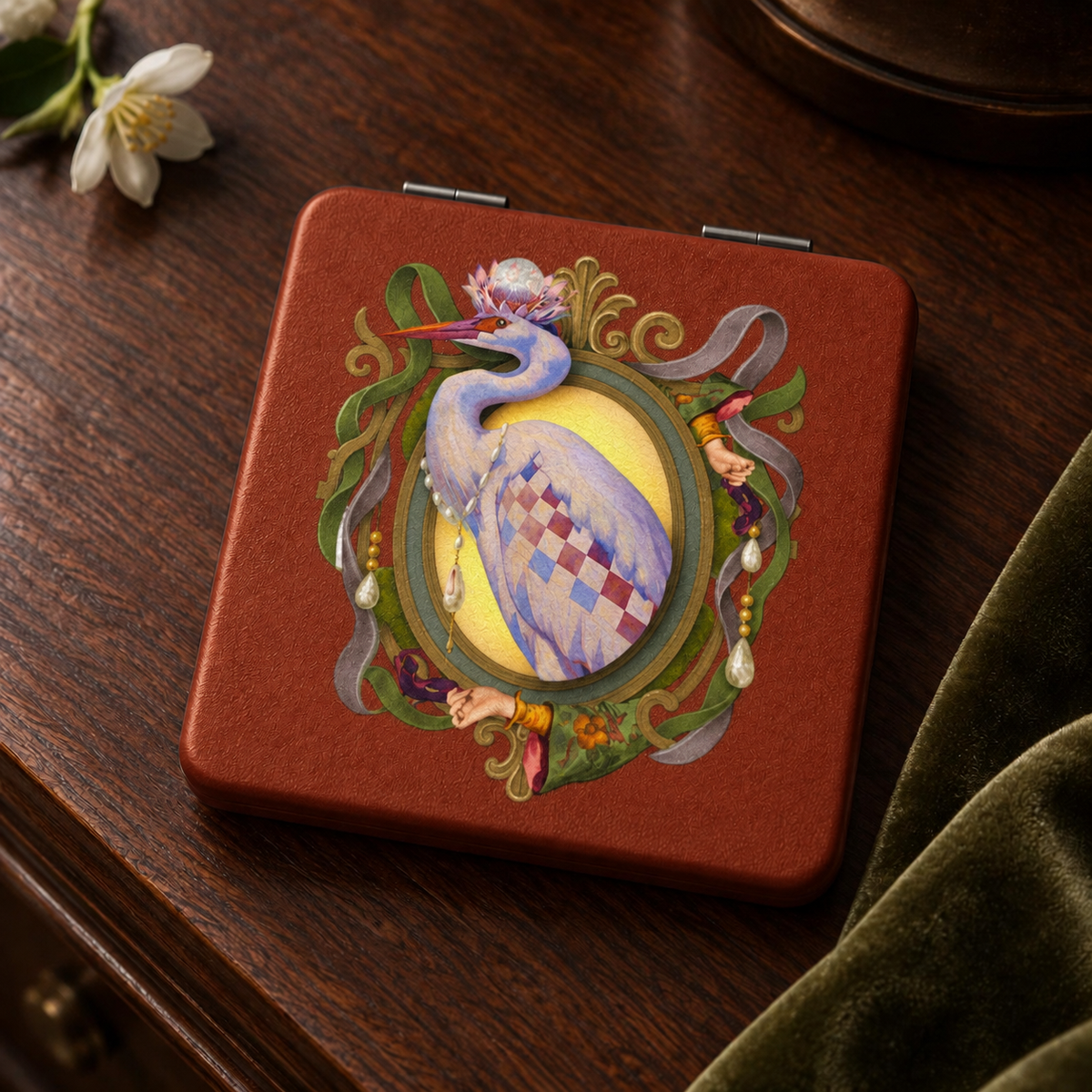 Le Cabinet des Curiosités - L’Héron Pocket Mirror