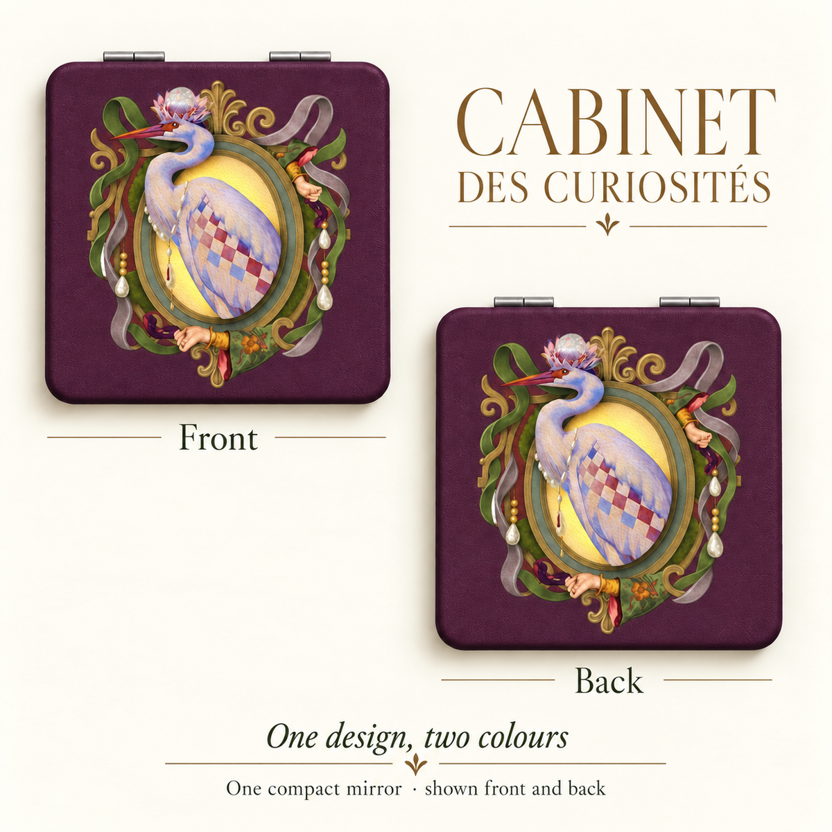 Le Cabinet des Curiosités - L’Héron Pocket Mirror