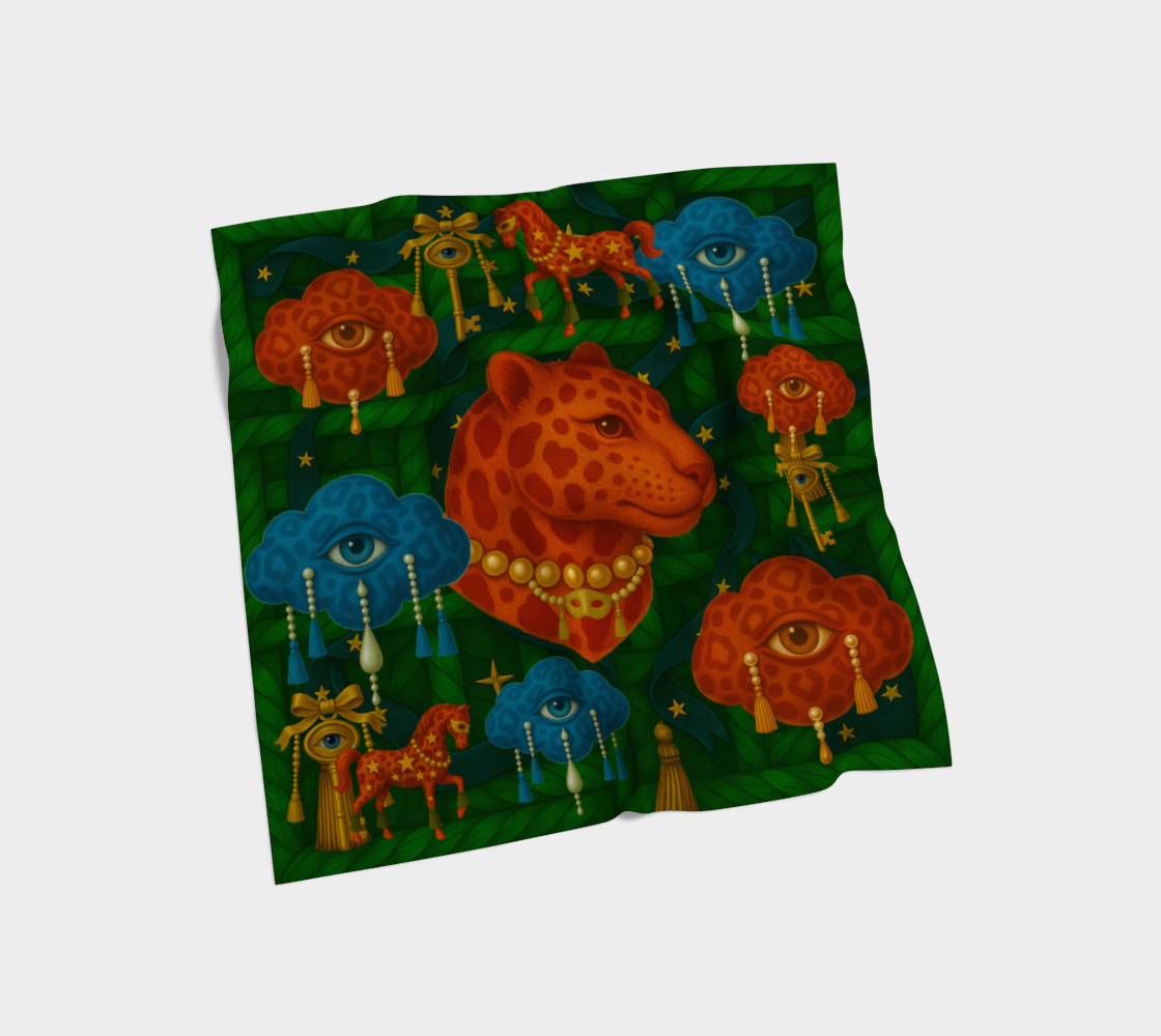Silk scarf No.6 — Le Théâtre des Objets Voilés, draped flat lay
