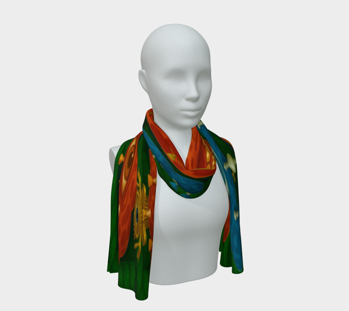 Silk scarf No.6 — Le Théâtre des Objets Voilés, on mannequin bust