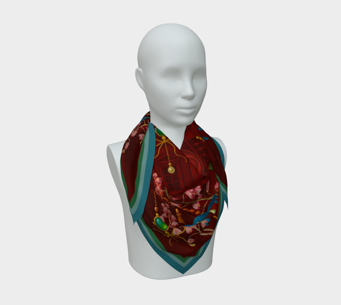 Silk scarf No.10 — Le Théâtre des Objets Voilés, on mannequin bust