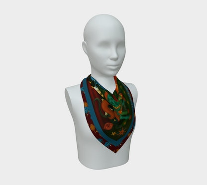 Silk scarf No.9 — Le Théâtre des Objets Voilés, on mannequin bust